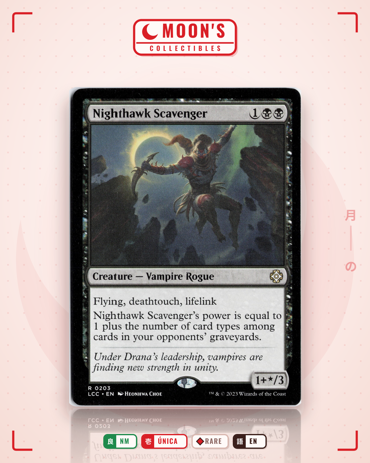 Carta Pokémon Nighthawk Scavenger · The Lost Caverns of Ixalan Commander #203 (NM) — pieza única en Moon's Collectibles México