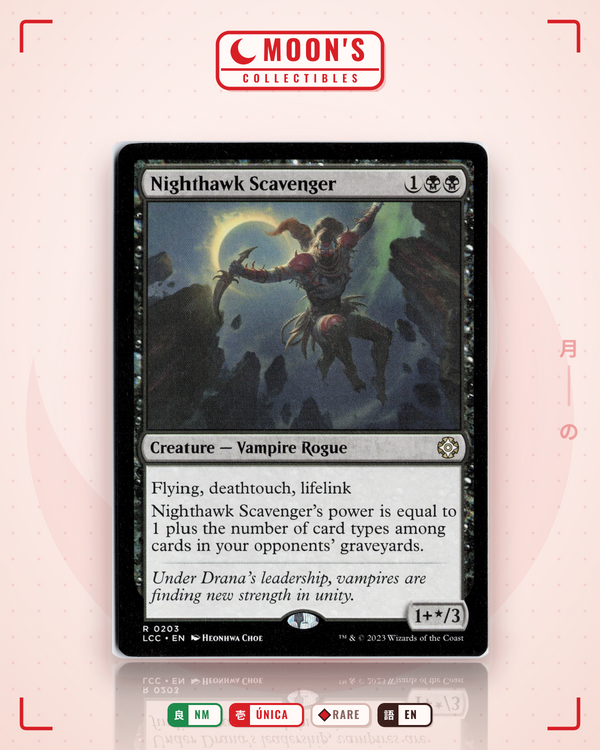 Carta Pokémon Nighthawk Scavenger · The Lost Caverns of Ixalan Commander #203 (NM) — pieza única en Moon's Collectibles México