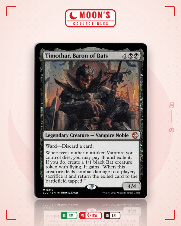 Carta Pokémon Timothar, Baron of Bats · The Lost Caverns of Ixalan Commander #210 (NM) — pieza única en Moon's Collectibles México
