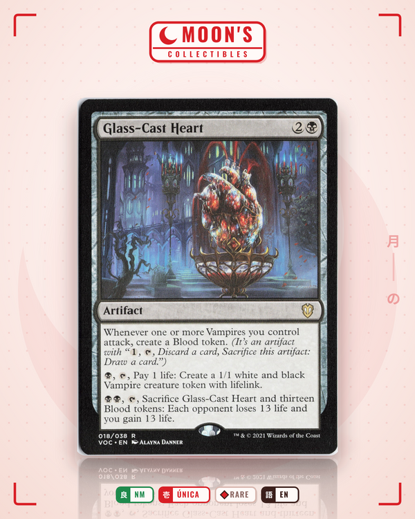 Carta Pokémon Glass-Cast Heart · Crimson Vow Commander #18 (NM) — pieza única en Moon's Collectibles México