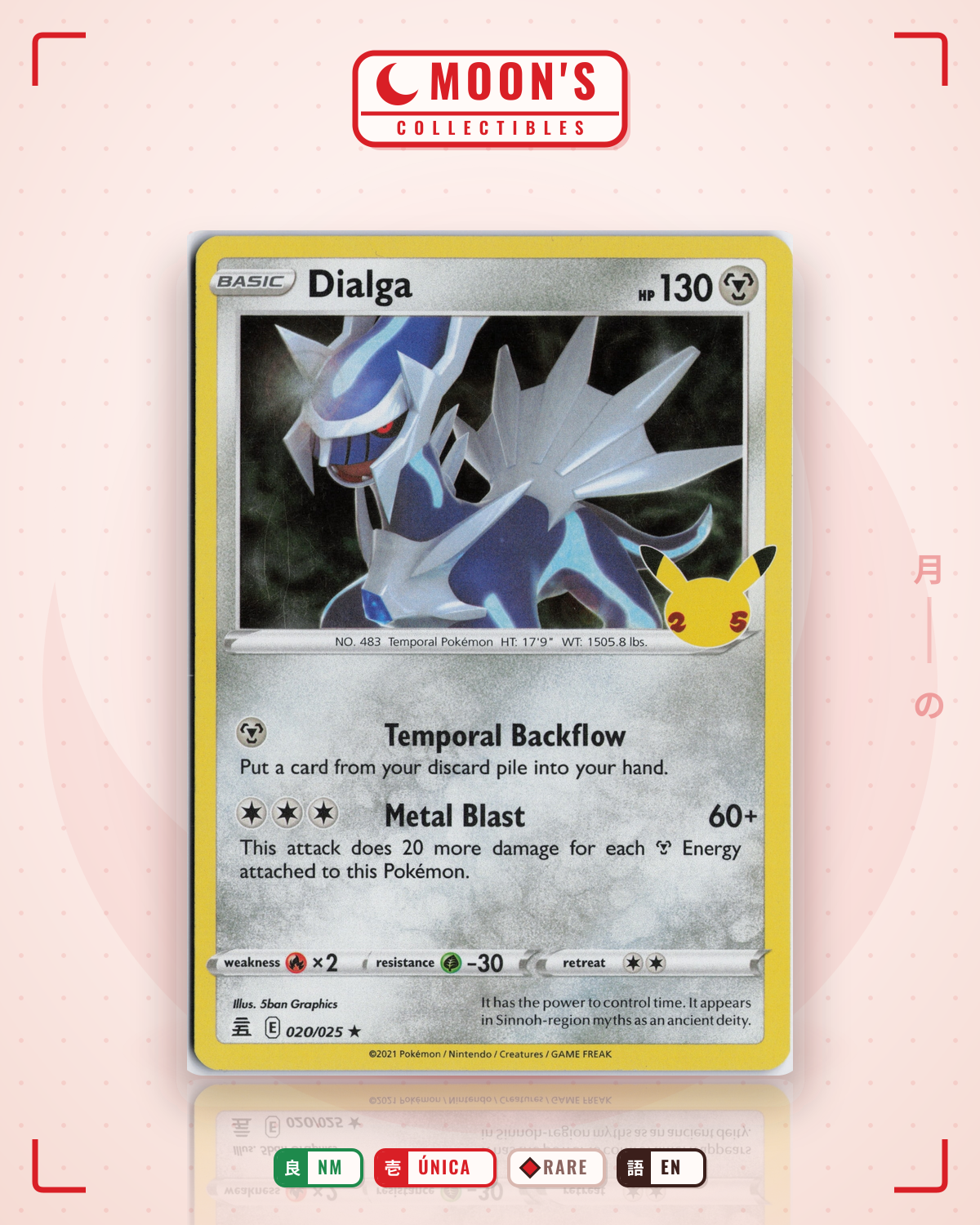 Carta Pokémon Dialga · Celebrations #20 (NM) — pieza única en Moon's Collectibles México