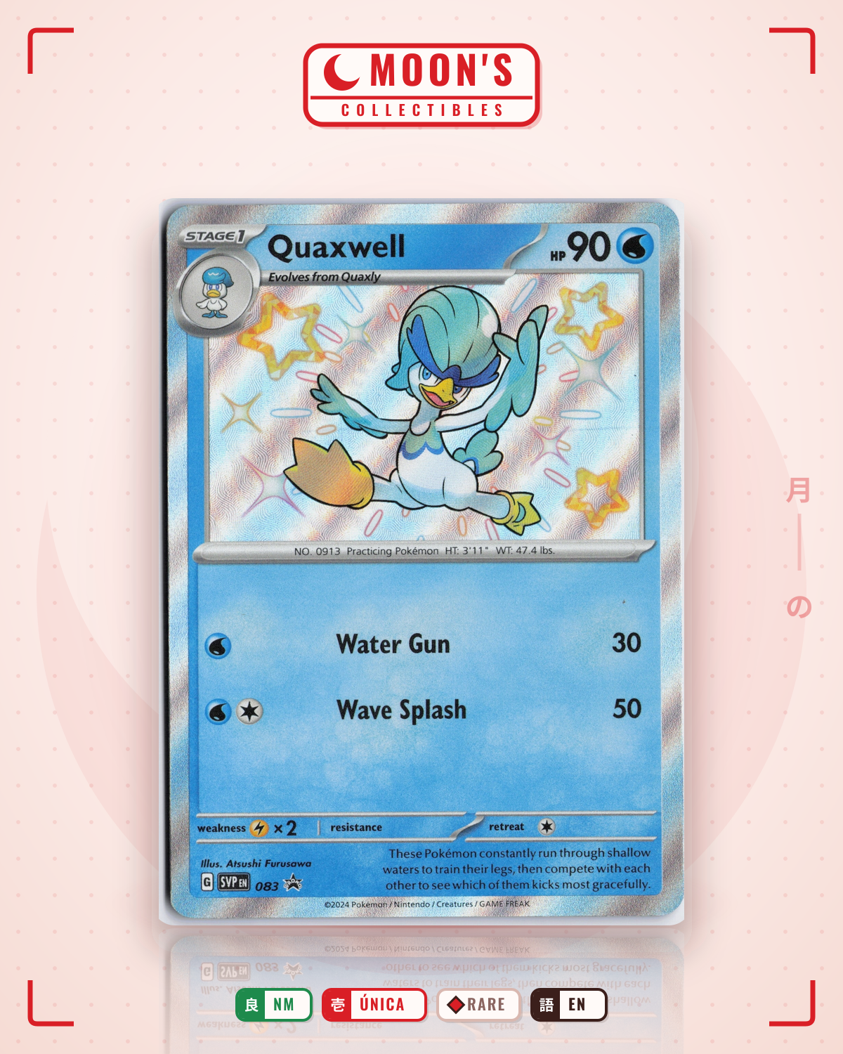 Carta Pokémon Quaxwell · Scarlet & Violet Black Star Promos #083 (NM) — pieza única en Moon's Collectibles México