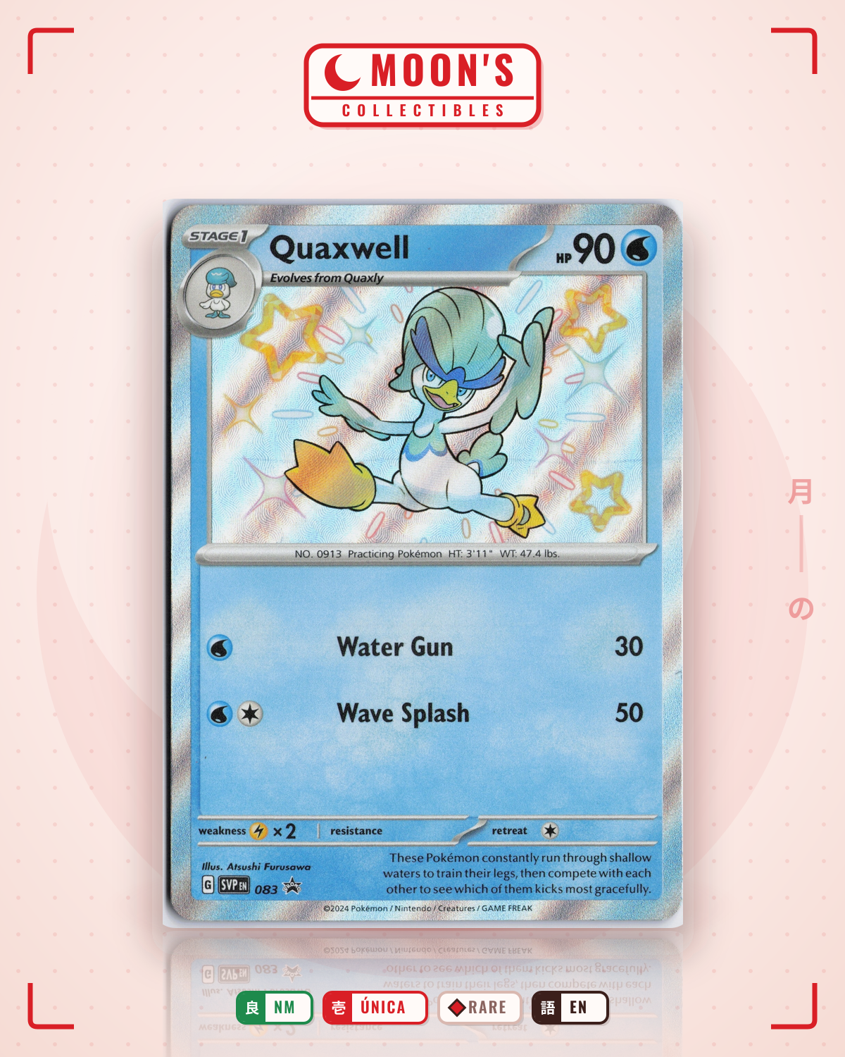 Carta Pokémon Quaxwell · Scarlet & Violet Black Star Promos #083 (NM) — pieza única en Moon's Collectibles México