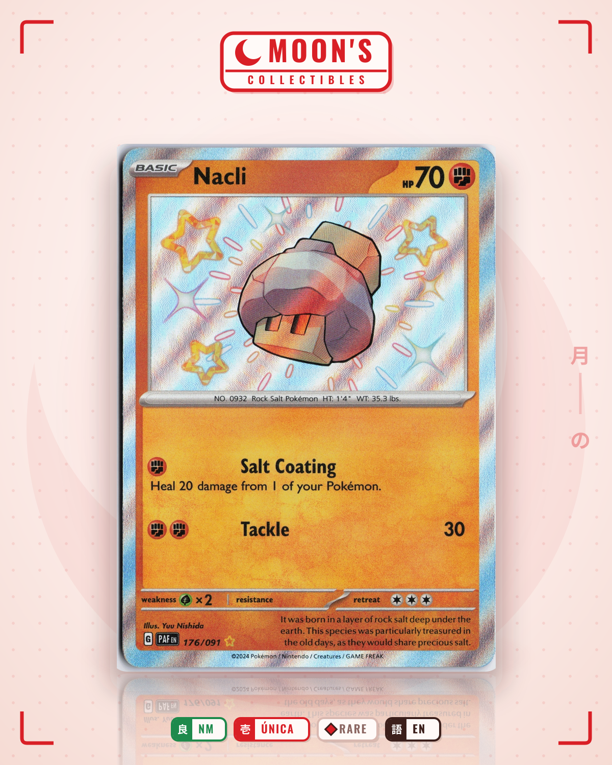 Carta Pokémon Nacli · Paldean Fates #176/091 (NM) — pieza única en Moon's Collectibles México