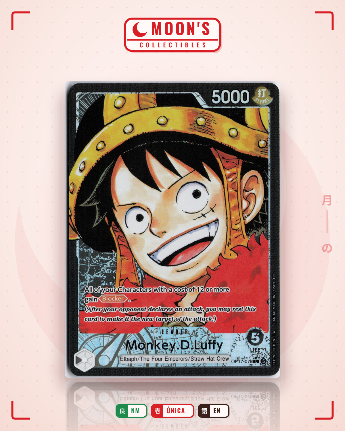 Carta Pokémon Monkey.D.Luffy (Alt Art) · The World's Strongest Warriors #OP17-079 (NM) — pieza única en Moon's Collectibles México