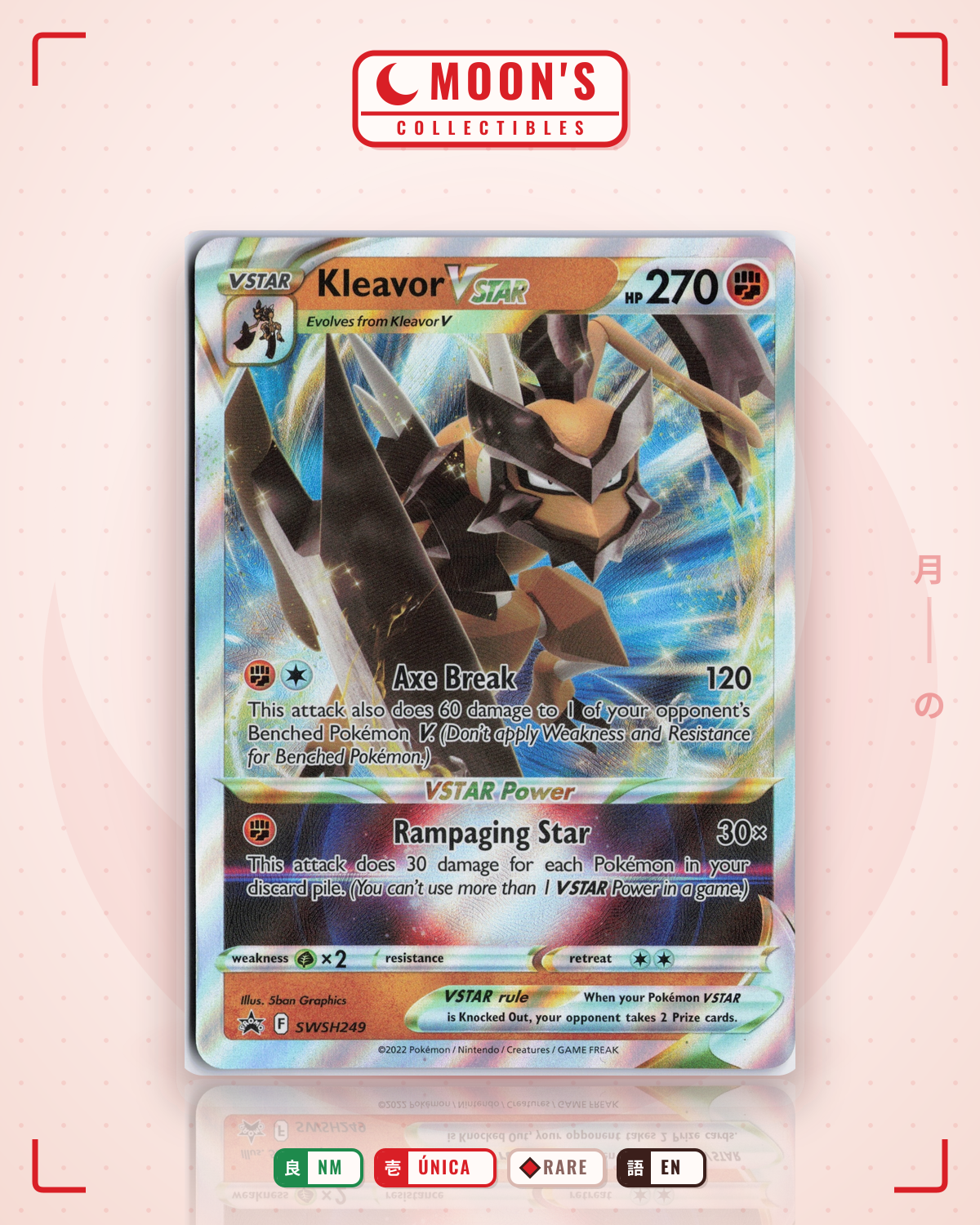 Carta Pokémon Kleavor VSTAR · SWSH Black Star Promos #SWSH249 (NM) — pieza única en Moon's Collectibles México