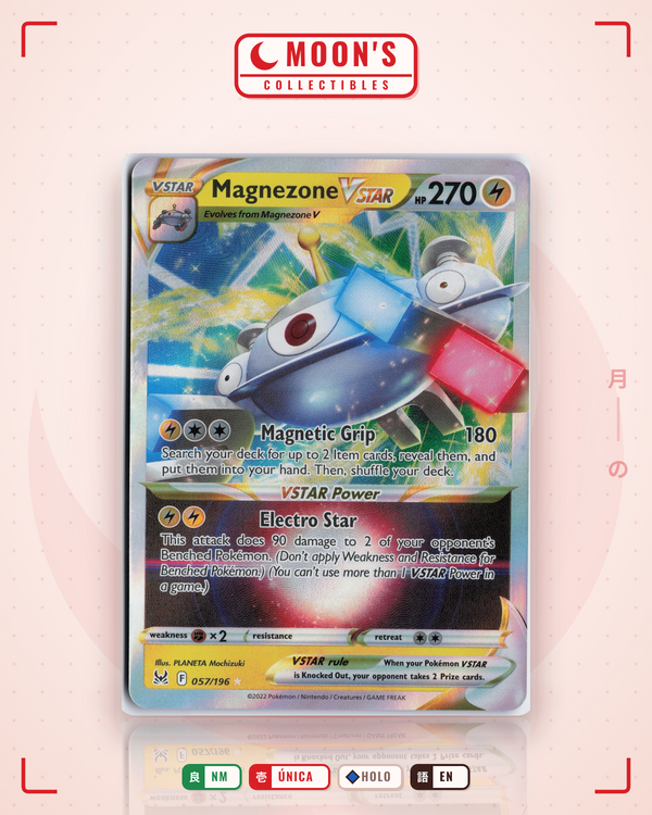 Carta Pokémon Magnezone VSTAR · Lost Origin #057/196 (NM) — pieza única en Moon's Collectibles México