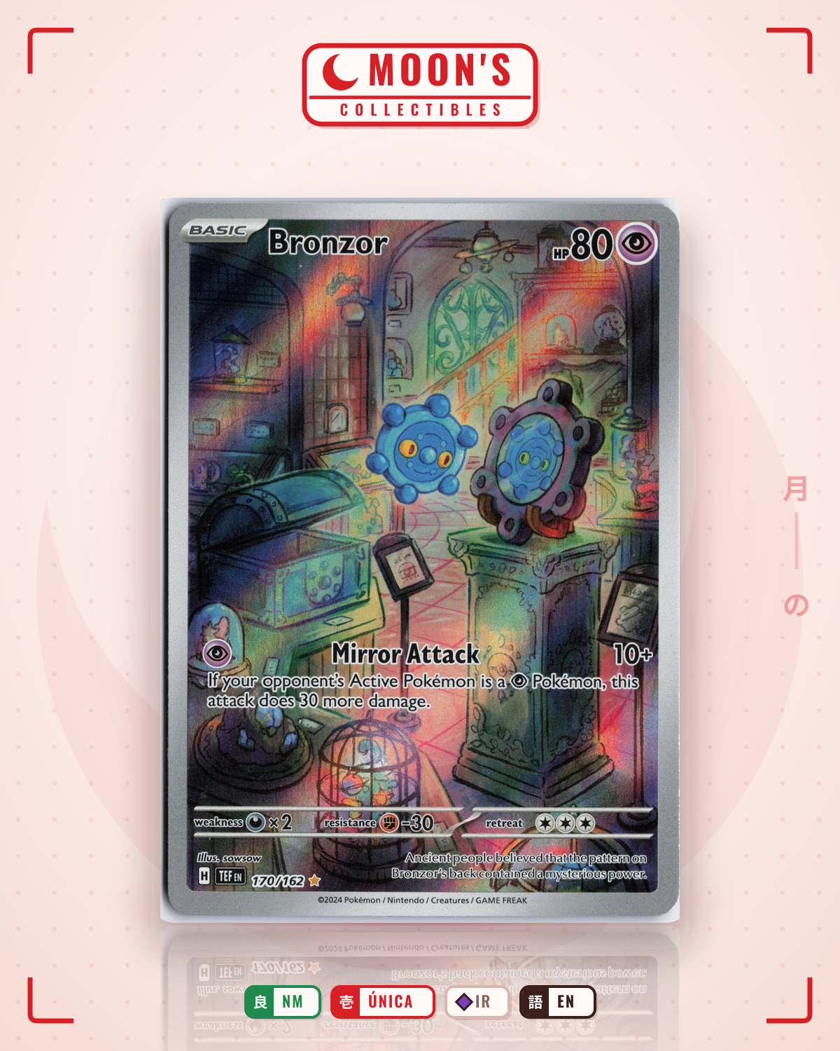 Carta Pokémon Bronzor · Temporal Forces #170/162 (NM) — pieza única en Moon's Collectibles México