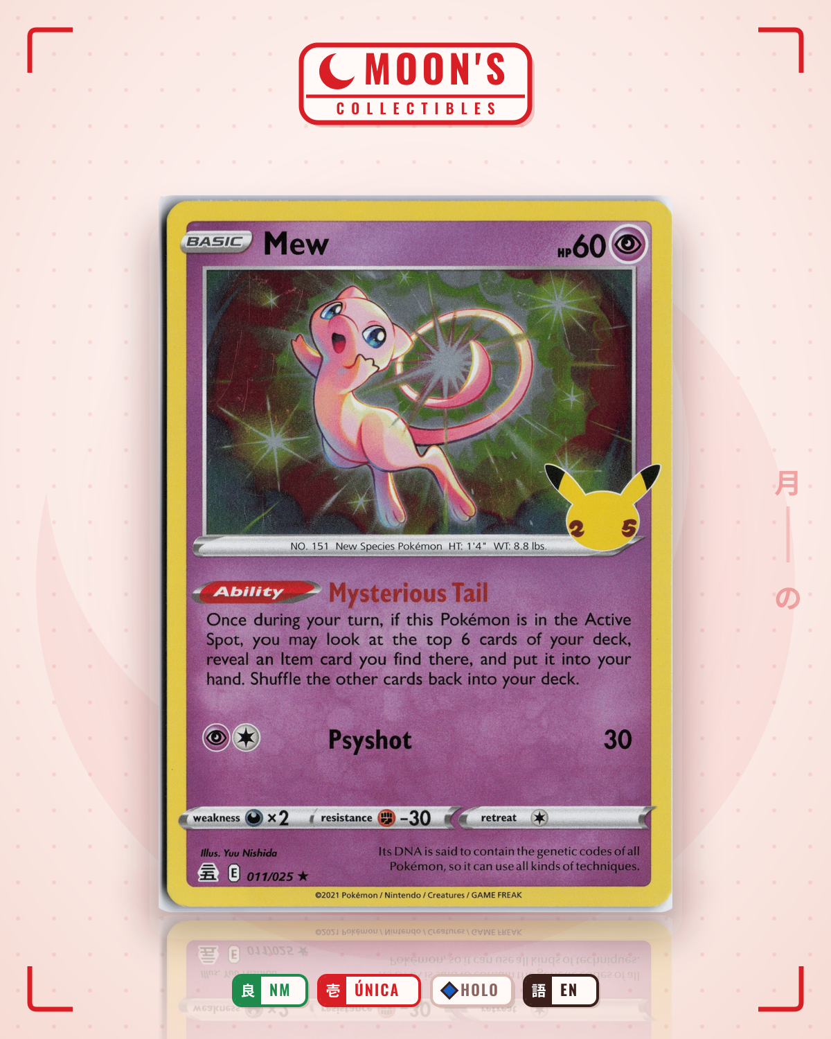 Carta Pokémon Mew · Celebrations #11 (NM) — pieza única en Moon's Collectibles México
