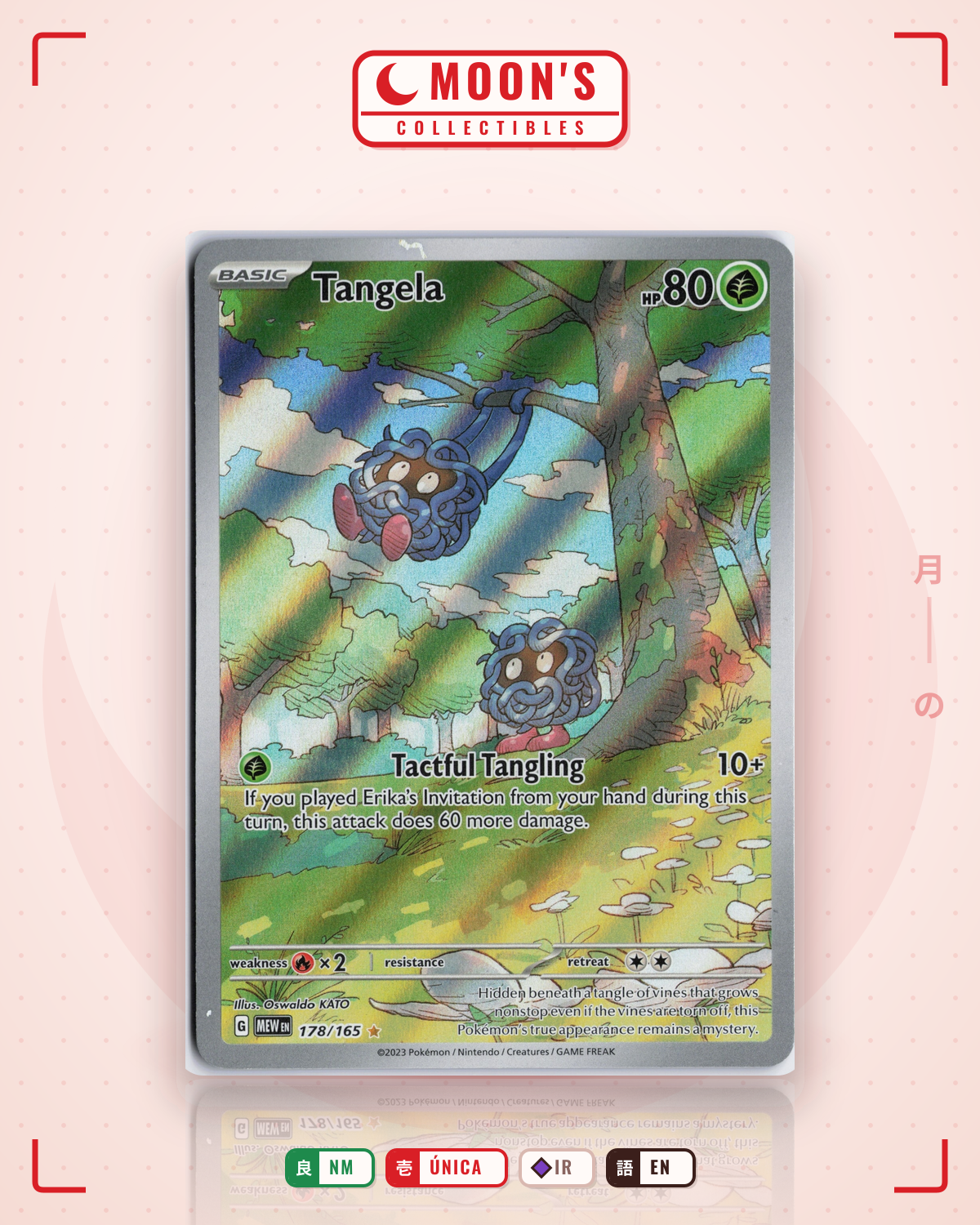 Carta Pokémon Tangela · 151 #178/165 (NM) — pieza única en Moon's Collectibles México