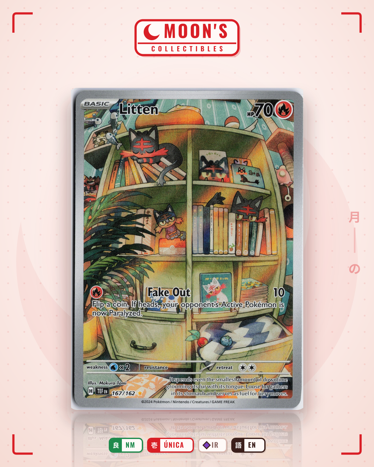 Carta Pokémon Litten · Temporal Forces #167/162 (NM) — pieza única en Moon's Collectibles México
