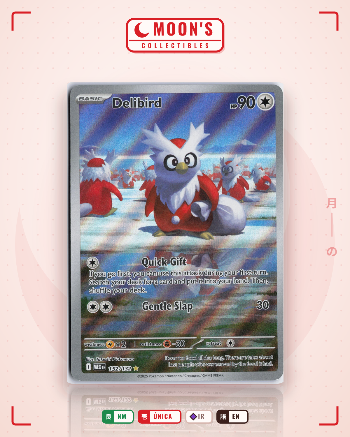 Carta Pokémon Delibird · Mega Evolution #152/132 (NM) — pieza única en Moon's Collectibles México