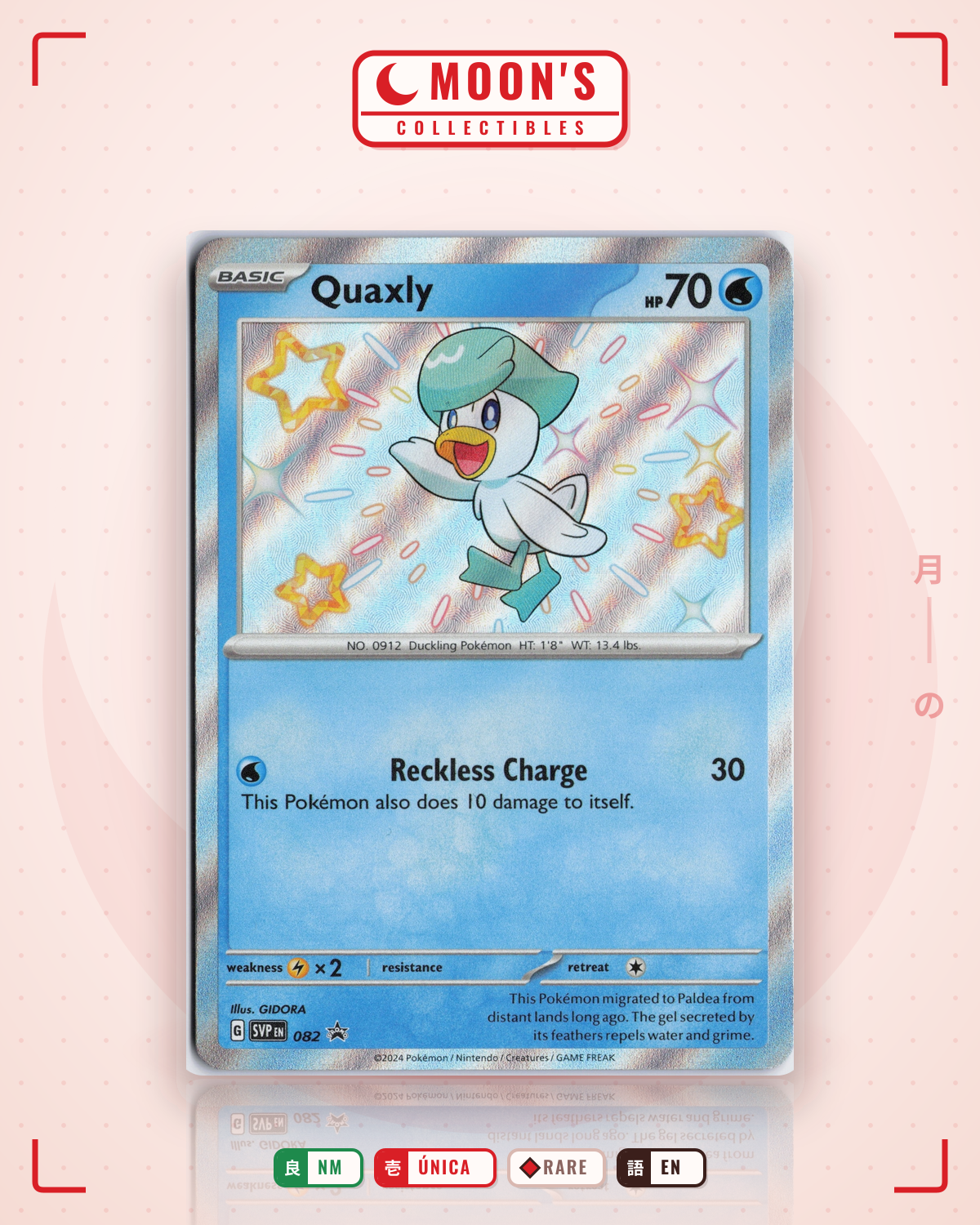 Carta Pokémon Quaxly · Scarlet & Violet Black Star Promos #082 (NM) — pieza única en Moon's Collectibles México