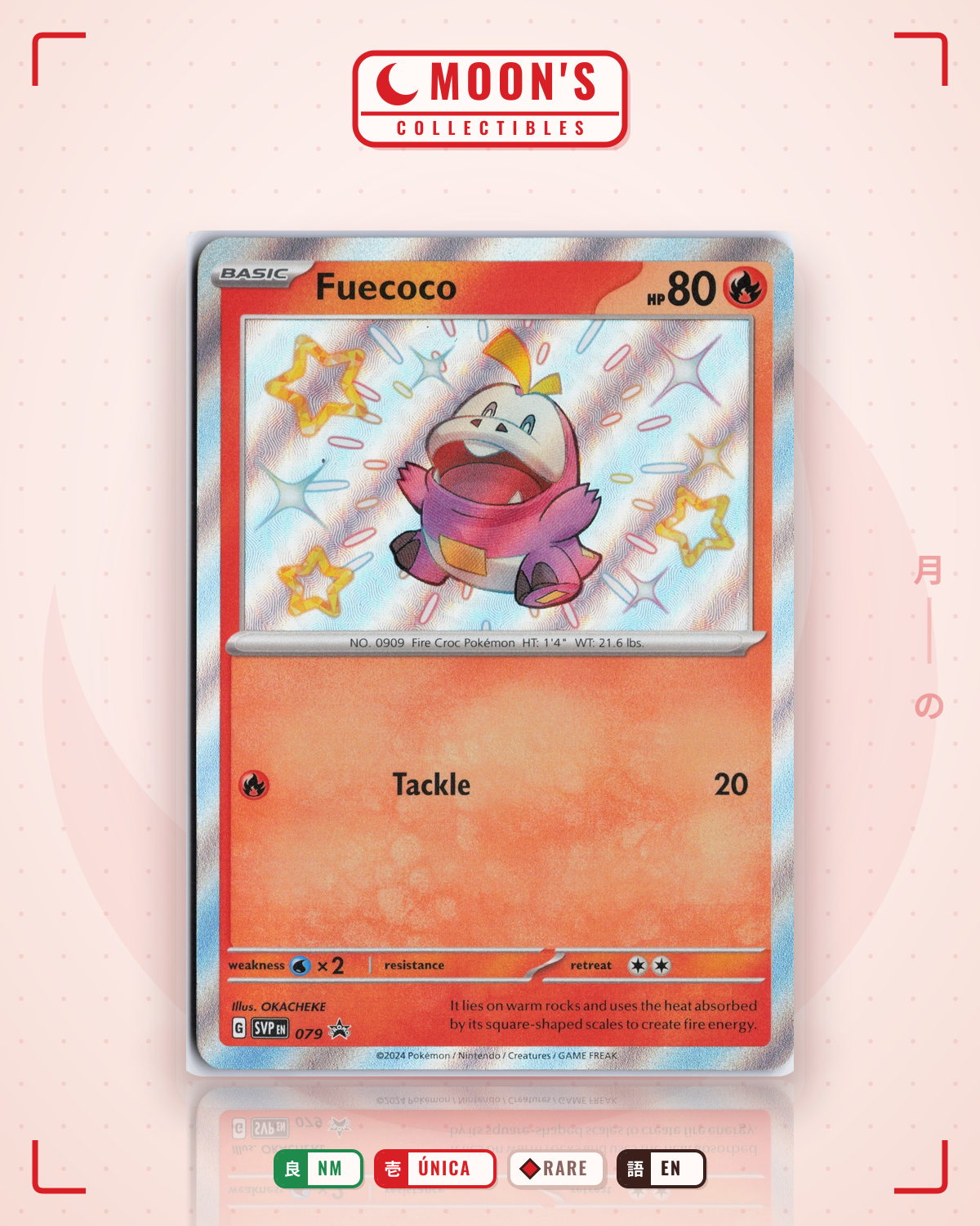 Carta Pokémon Fuecoco · Scarlet & Violet Black Star Promos #079 (NM) — pieza única en Moon's Collectibles México