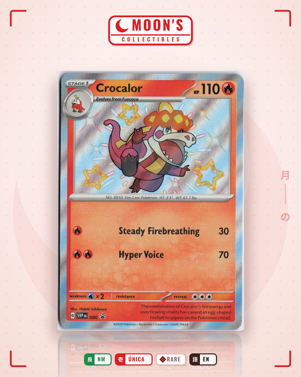 Carta Pokémon Crocalor · Scarlet & Violet Black Star Promos #080 (NM) — pieza única en Moon's Collectibles México