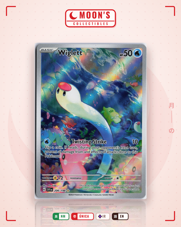 Carta Pokémon Wiglett · Scarlet & Violet #206/198 (NM) — pieza única en Moon's Collectibles México