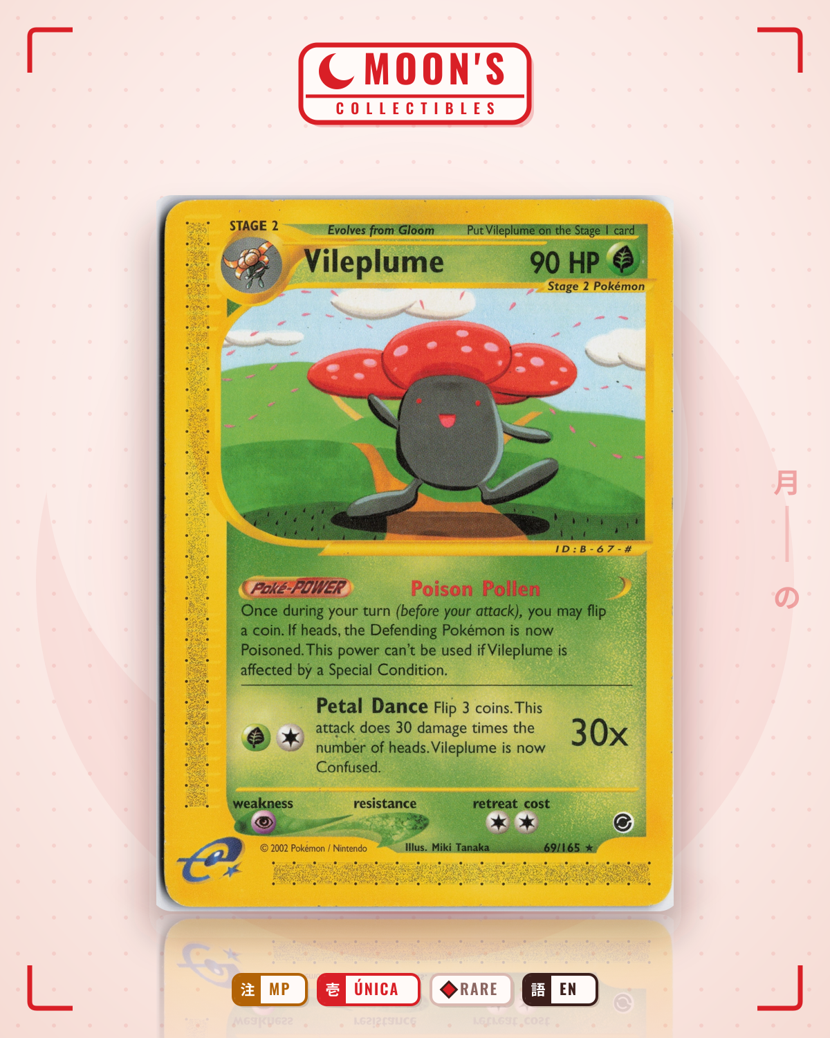 Carta Pokémon Vileplume · Expedition Base Set #69/165 (MP) — pieza única en Moon's Collectibles México