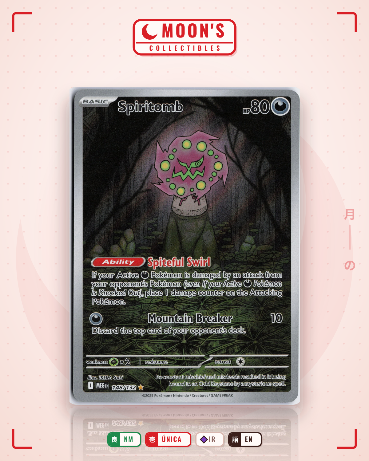 Carta Pokémon Spiritomb · Mega Evolution #148/132 (NM) — pieza única en Moon's Collectibles México