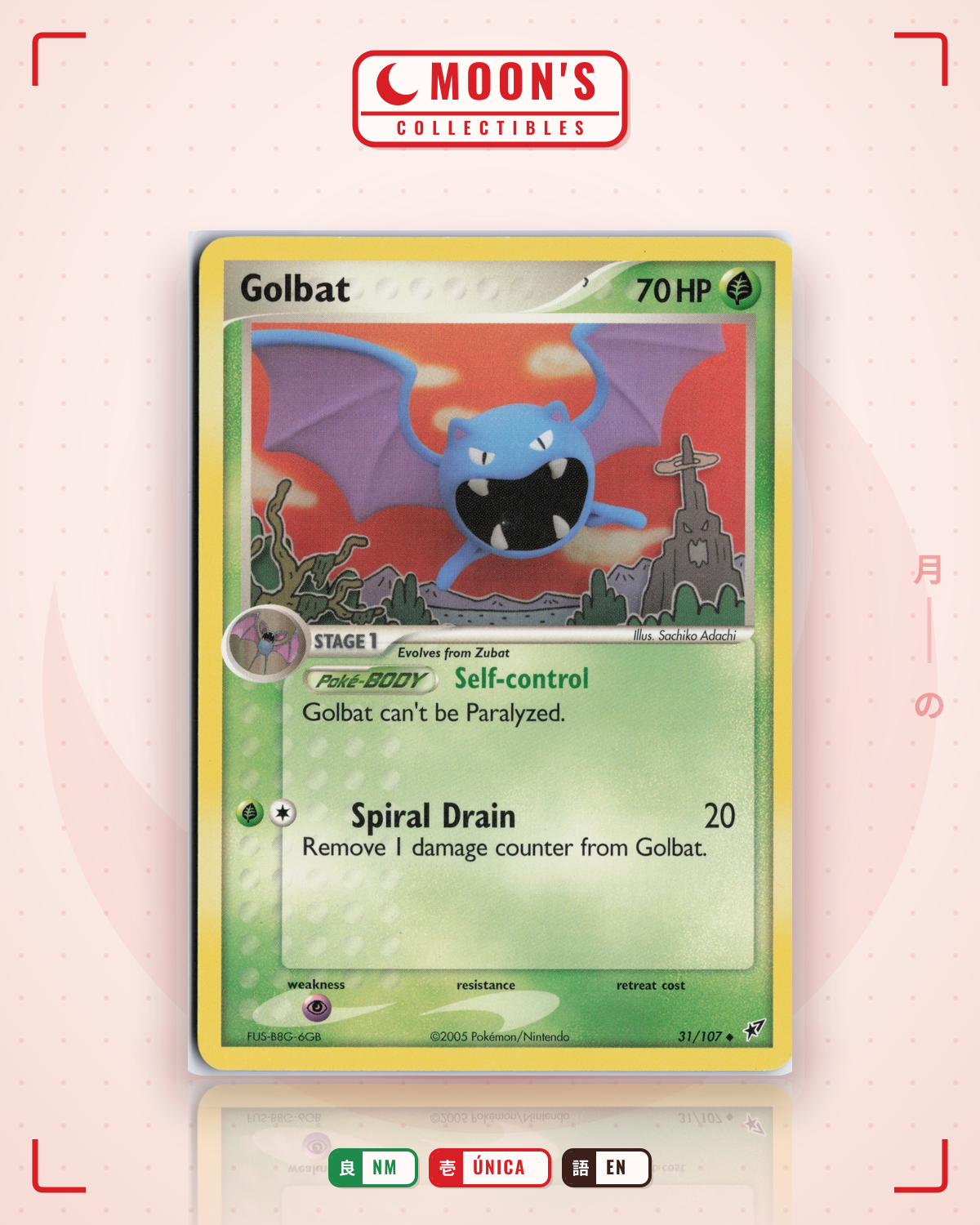 Carta Pokémon Golbat · Deoxys #31/107 (NM) — pieza única en Moon's Collectibles México