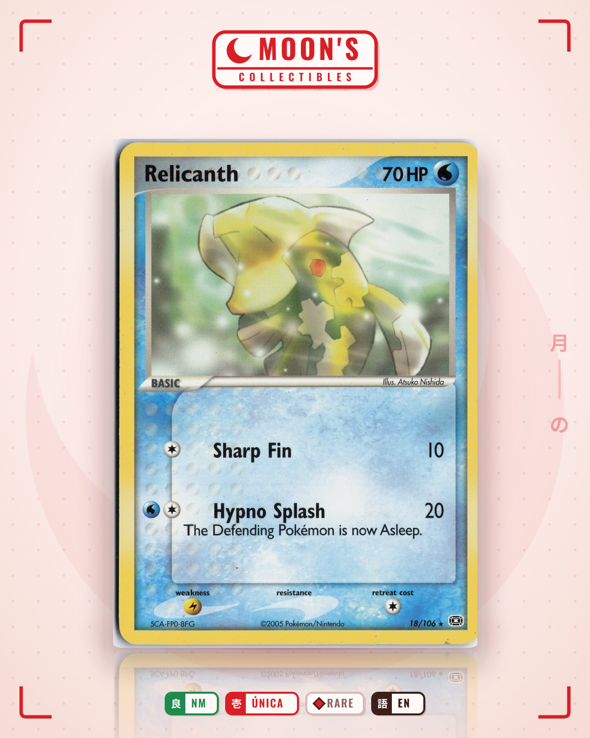 Carta Pokémon Relicanth · Emerald #18/106 (NM) — pieza única en Moon's Collectibles México