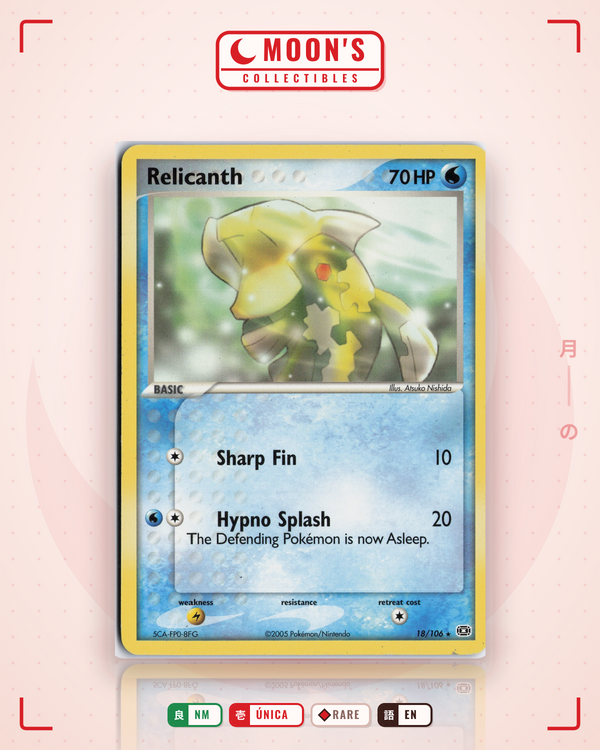 Carta Pokémon Relicanth · Emerald #18/106 (NM) — pieza única en Moon's Collectibles México
