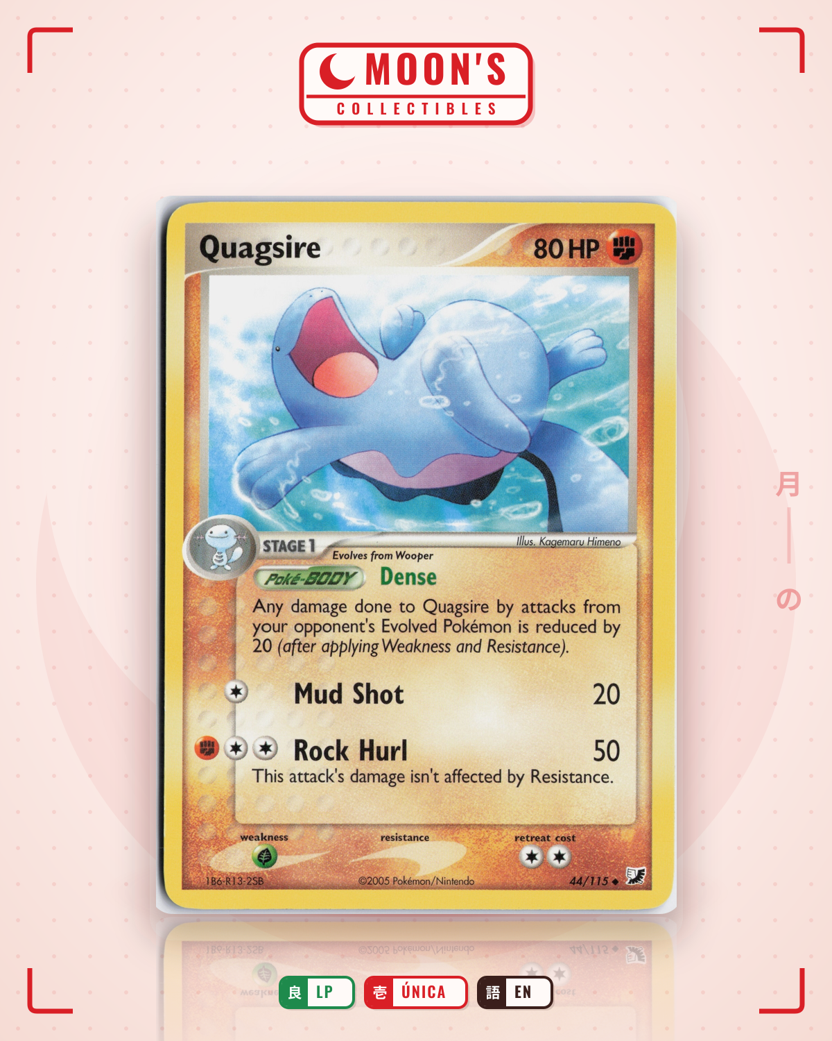 Carta Pokémon Quagsire · Unseen Forces #44/115 (LP) — pieza única en Moon's Collectibles México