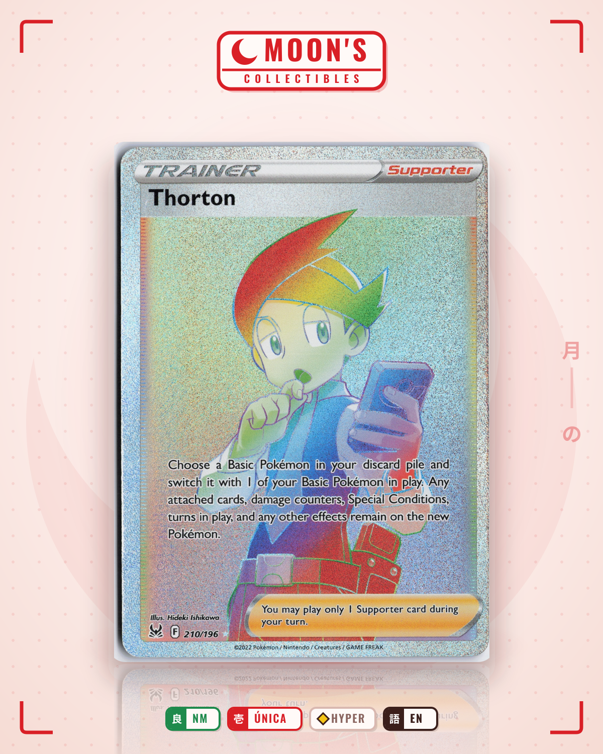 Carta Pokémon Thorton · Lost Origin #210/196 (NM) — pieza única en Moon's Collectibles México