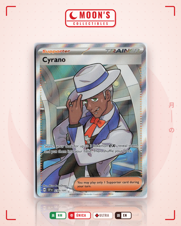 Carta Pokémon Cyrano · Surging Sparks #230/191 (NM) — pieza única en Moon's Collectibles México