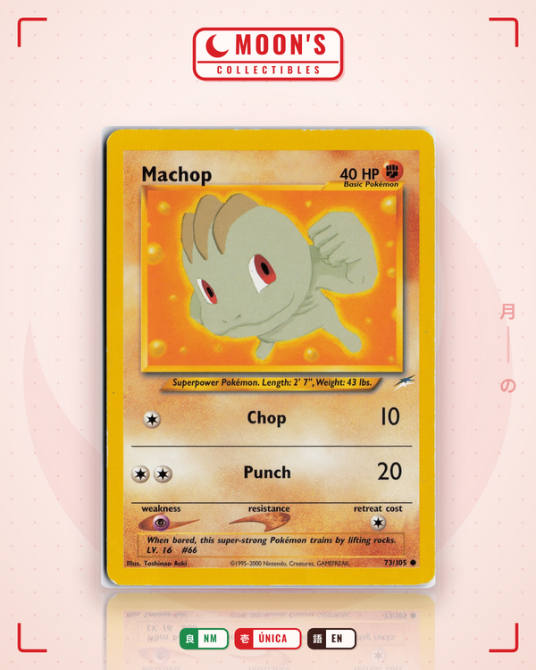 Carta Pokémon Machop · Neo Destiny #73/105 (NM) — pieza única en Moon's Collectibles México
