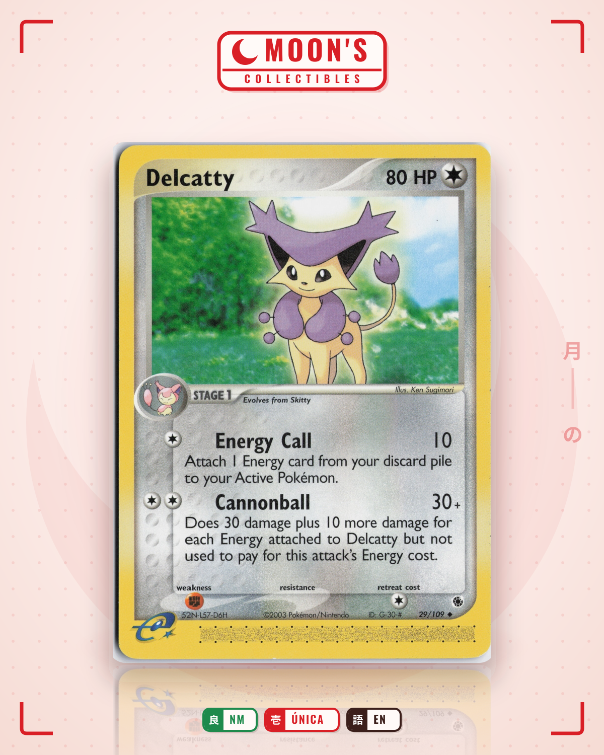 Carta Pokémon Delcatty · Ruby & Sapphire #29/109 (NM) — pieza única en Moon's Collectibles México