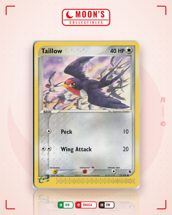 Carta Pokémon Taillow · Ruby & Sapphire #72/109 (NM) — pieza única en Moon's Collectibles México