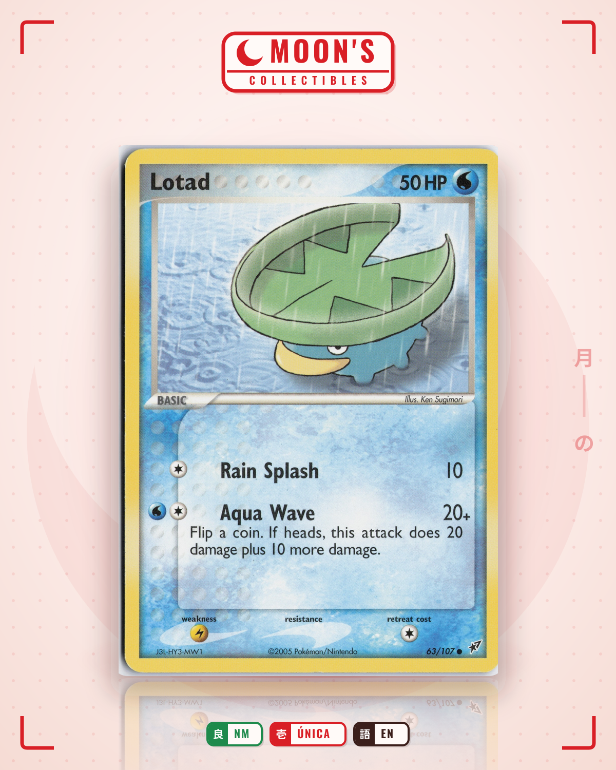 Carta Pokémon Lotad · Deoxys #63/107 (NM) — pieza única en Moon's Collectibles México