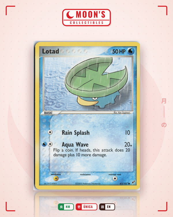 Carta Pokémon Lotad · Deoxys #63/107 (NM) — pieza única en Moon's Collectibles México