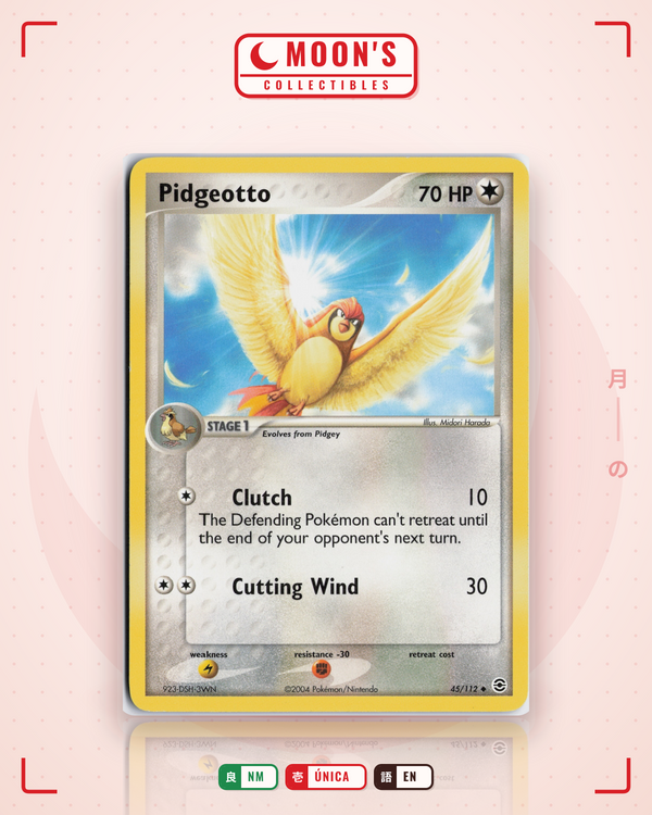 Carta Pokémon Pidgeotto · FireRed & LeafGreen #45/112 (NM) — pieza única en Moon's Collectibles México
