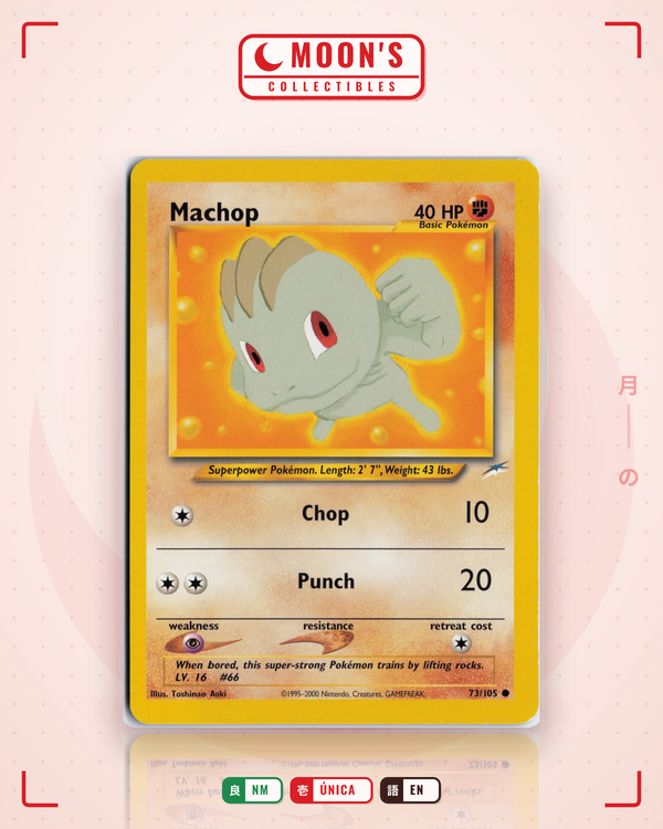 Carta Pokémon Machop · Neo Destiny #73/105 (NM) — pieza única en Moon's Collectibles México