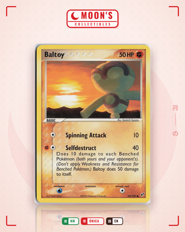 Carta Pokémon Baltoy · Deoxys #53/107 (NM) — pieza única en Moon's Collectibles México