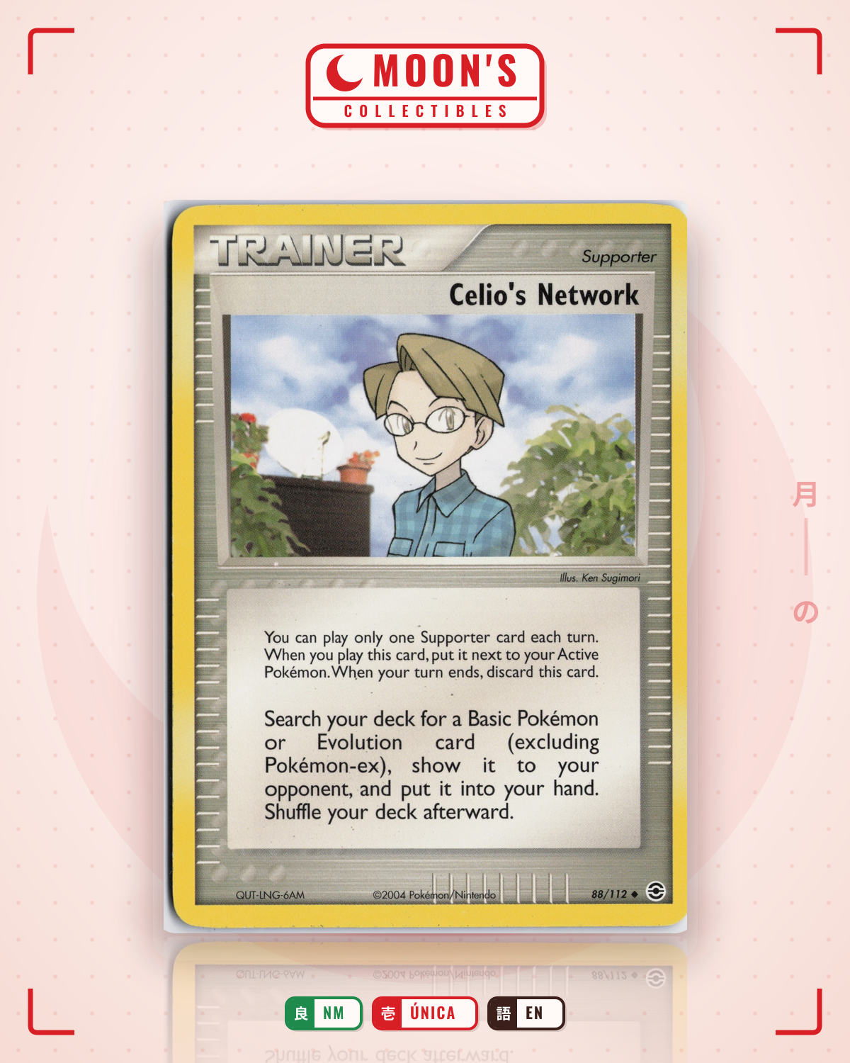 Carta Pokémon Celio's Network · FireRed & LeafGreen #88/112 (NM) — pieza única en Moon's Collectibles México