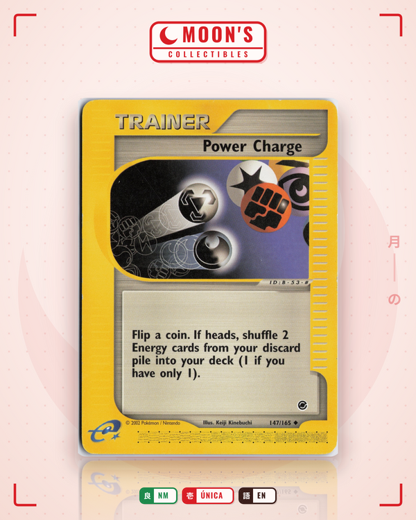 Carta Pokémon Power Charge · Expedition Base Set #147/165 (NM) — pieza única en Moon's Collectibles México