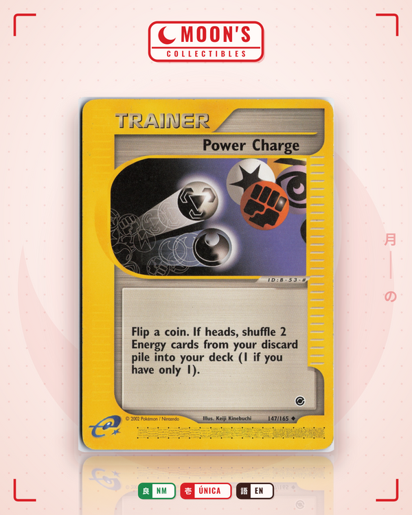 Carta Pokémon Power Charge · Expedition Base Set #147/165 (NM) — pieza única en Moon's Collectibles México