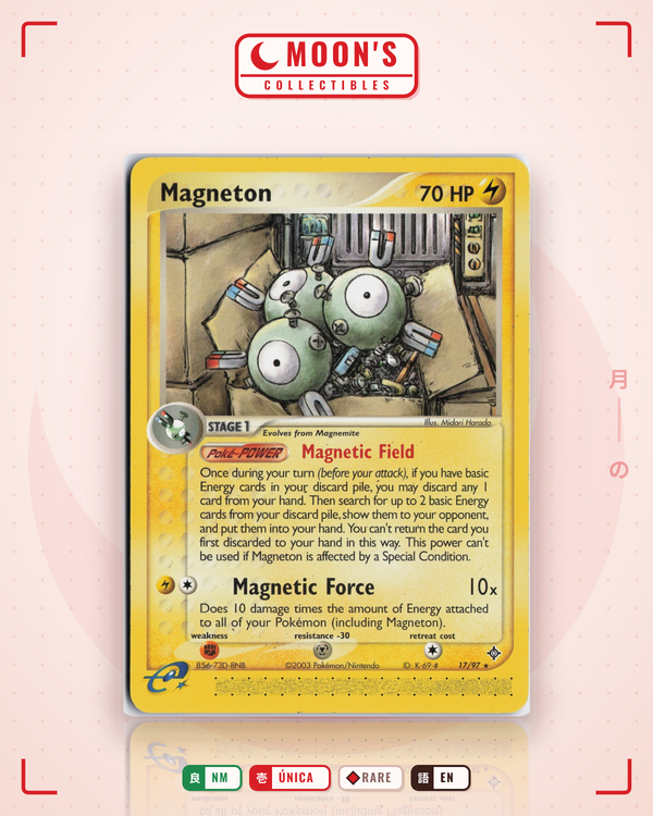 Carta Pokémon Magneton · Dragon #17/97 (NM) — pieza única en Moon's Collectibles México