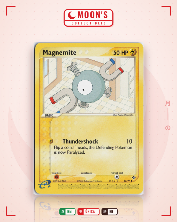 Carta Pokémon Magnemite · Dragon #63/97 (NM) — pieza única en Moon's Collectibles México