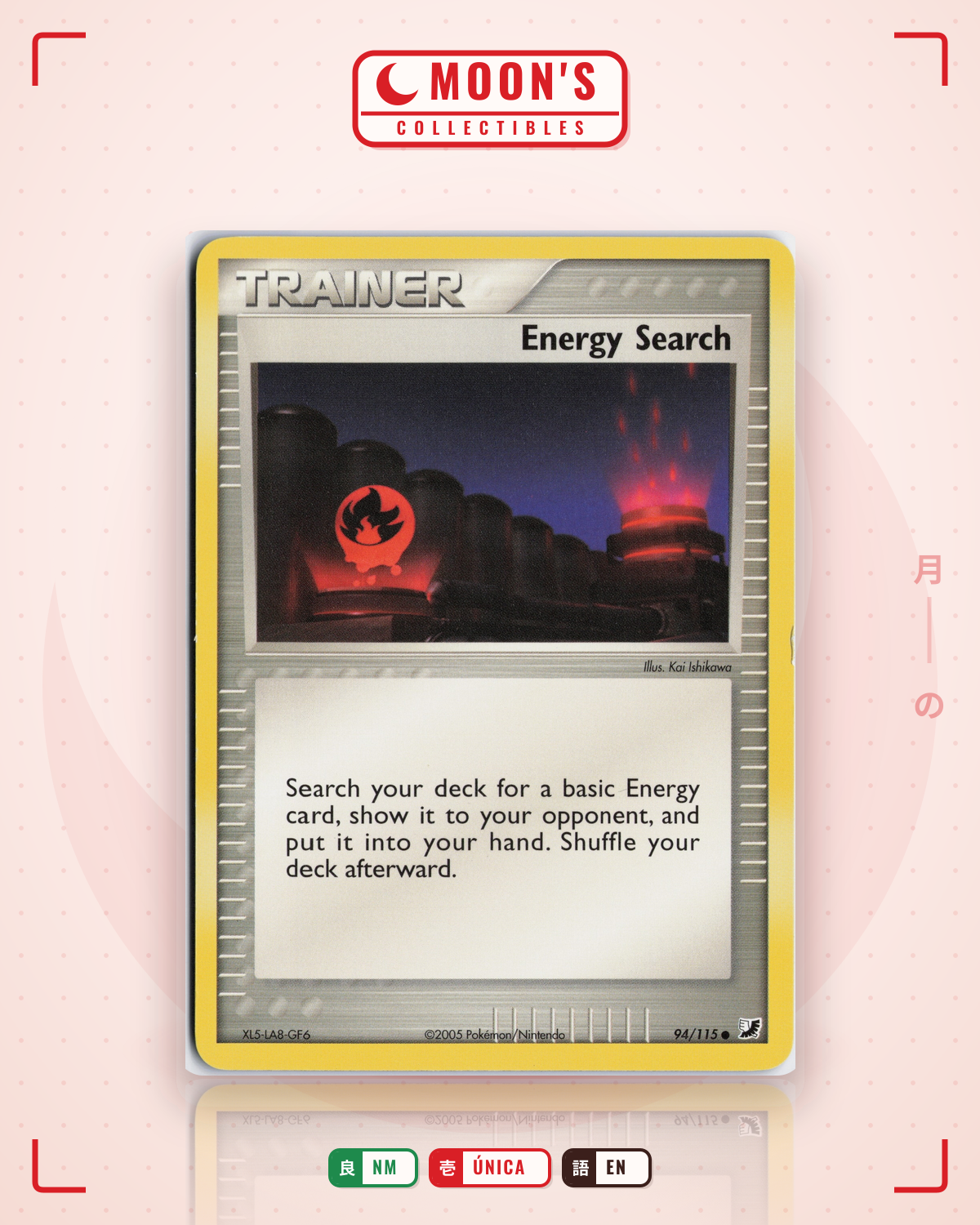 Carta Pokémon Energy Search · Unseen Forces #94/115 (NM) — pieza única en Moon's Collectibles México