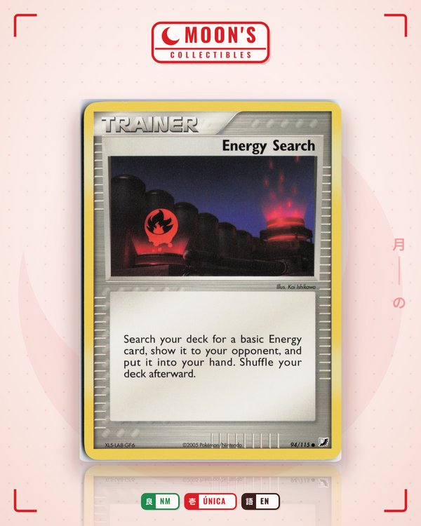 Carta Pokémon Energy Search · Unseen Forces #94/115 (NM) — pieza única en Moon's Collectibles México