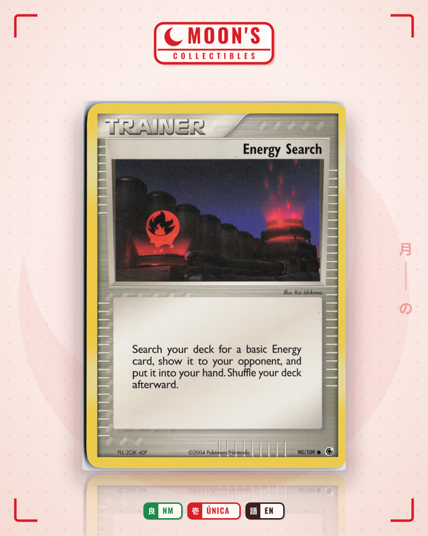 Carta Pokémon Energy Search · Ruby & Sapphire #90/109 (NM) — pieza única en Moon's Collectibles México