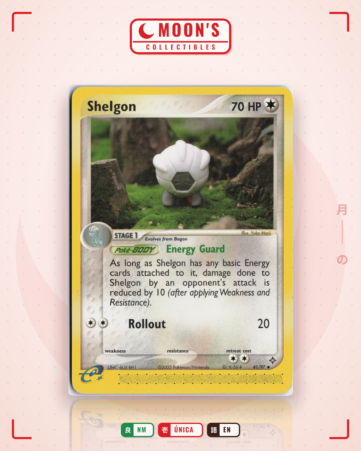 Carta Pokémon Shelgon · Dragon #41/97 (NM) — pieza única en Moon's Collectibles México