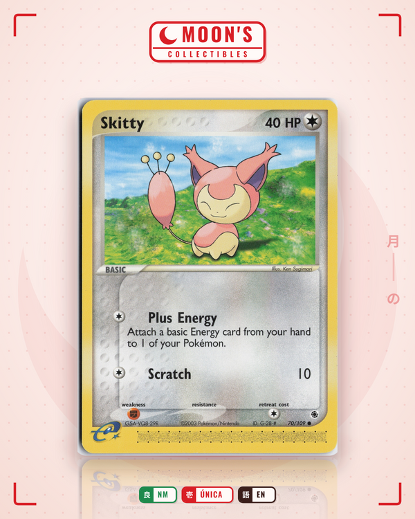 Carta Pokémon Skitty · Ruby & Sapphire #70/109 (NM) — pieza única en Moon's Collectibles México
