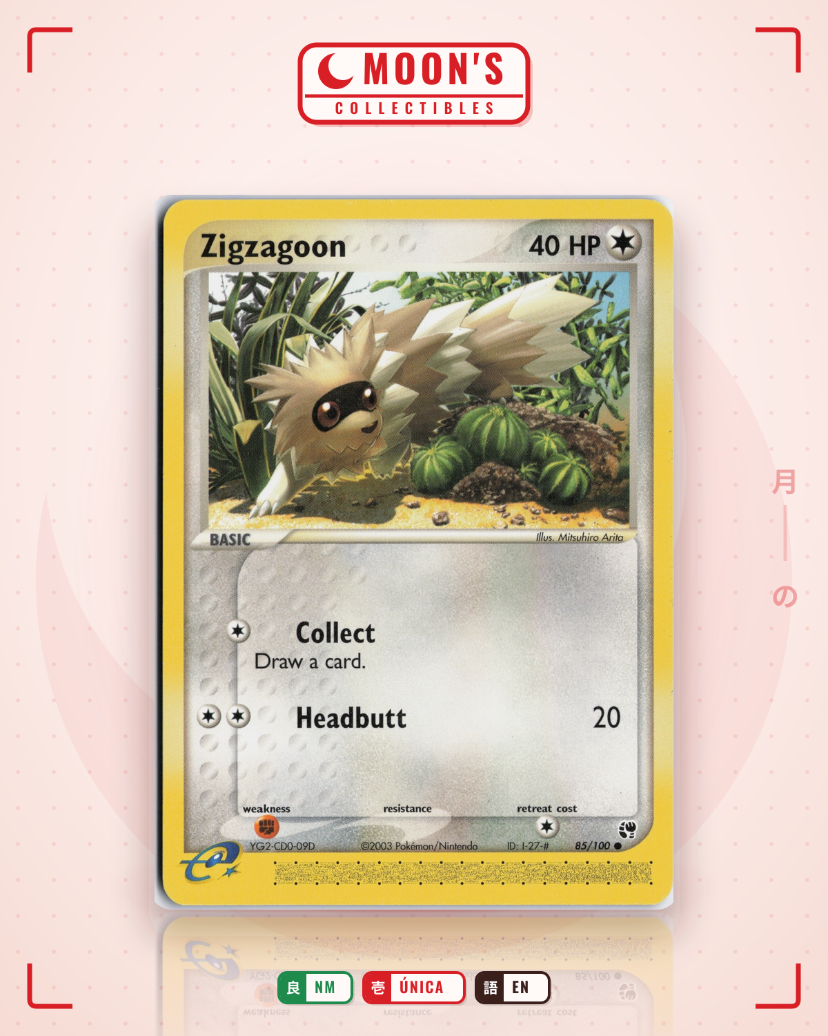 Carta Pokémon Zigzagoon · Sandstorm #85/100 (NM) — pieza única en Moon's Collectibles México