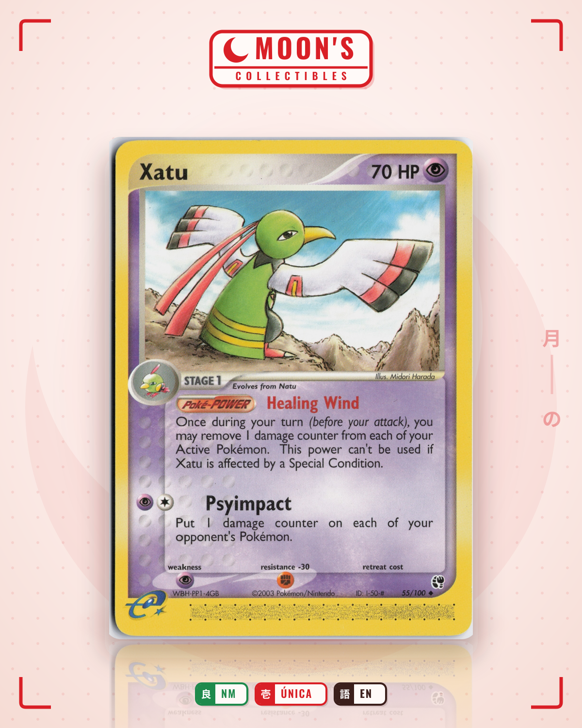 Carta Pokémon Xatu · Sandstorm #55/100 (NM) — pieza única en Moon's Collectibles México