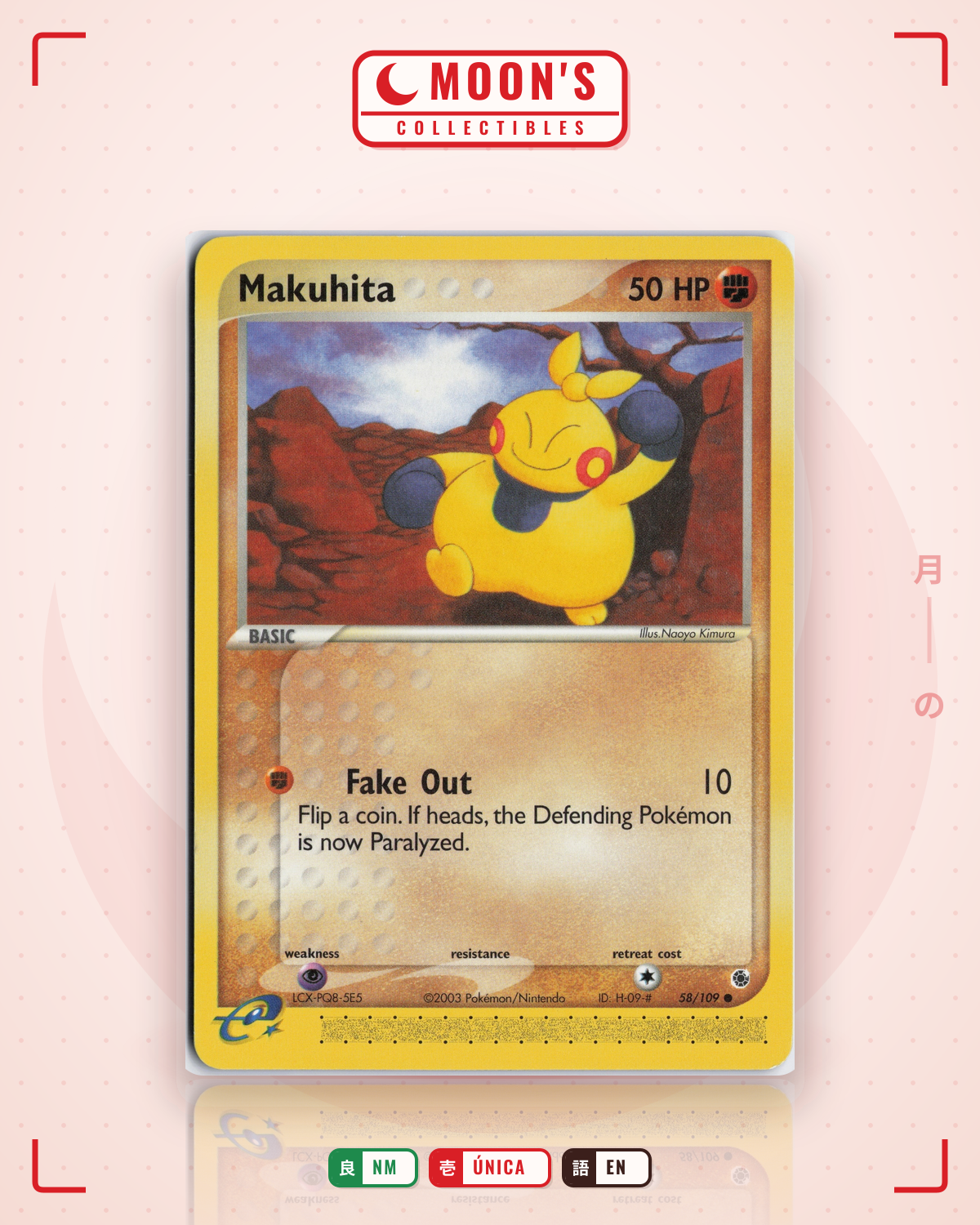 Carta Pokémon Makuhita · Ruby & Sapphire #58/109 (NM) — pieza única en Moon's Collectibles México