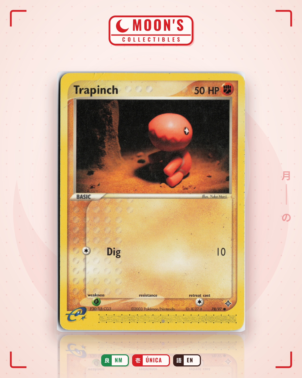 Carta Pokémon Trapinch · Dragon #78/97 (NM) — pieza única en Moon's Collectibles México